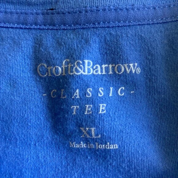 Croft & Barrow Crew Neck Short Sleeve Tee Blue Polka Dots - Picture 2 of 6